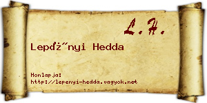 Lepényi Hedda névjegykártya